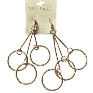 Touch & Co Golden Circles Dangle Earrings